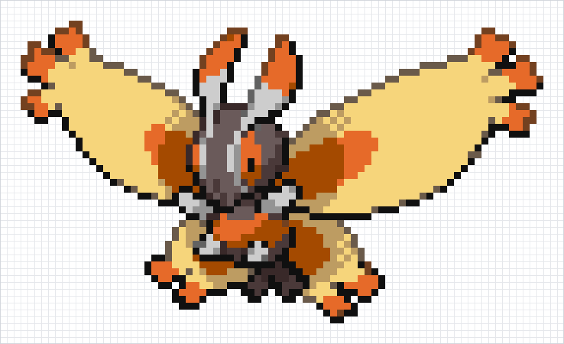 Mothim Pixel Art Grid