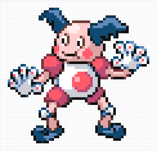 Mr.%20Mime Pixel Art Grid