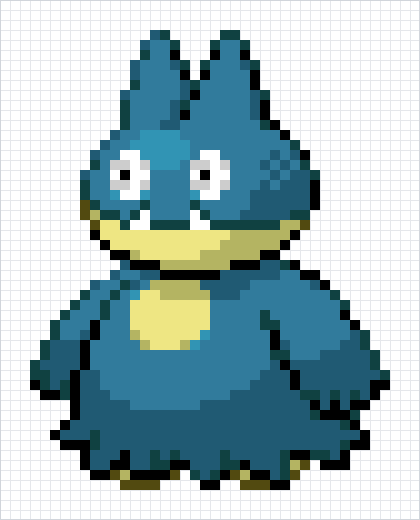 Munchlax Pixel Art Grid