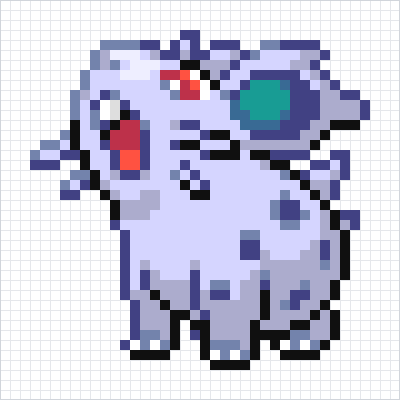 Nidoran%E2%99%80 Pixel Art Grid