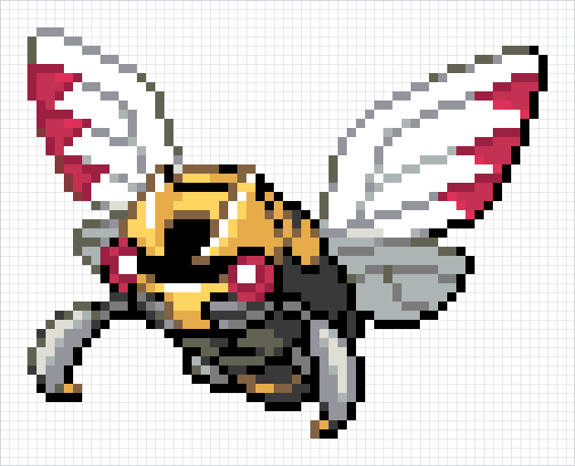 Ninjask Pixel Art Grid