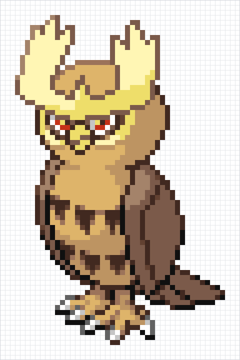 Noctowl Pixel Art Grid