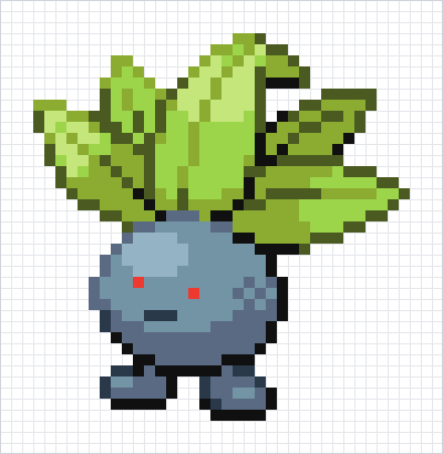 Oddish Pixel Art Grid