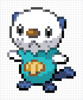 Oshawott Pixel Art Grid