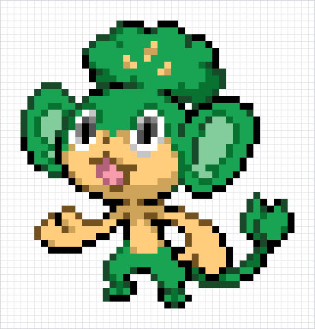 Pansage Pixel Art Grid