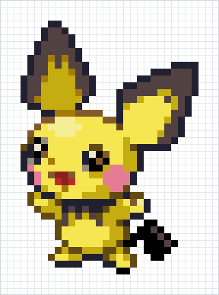 Pichu Pixel Art Grid