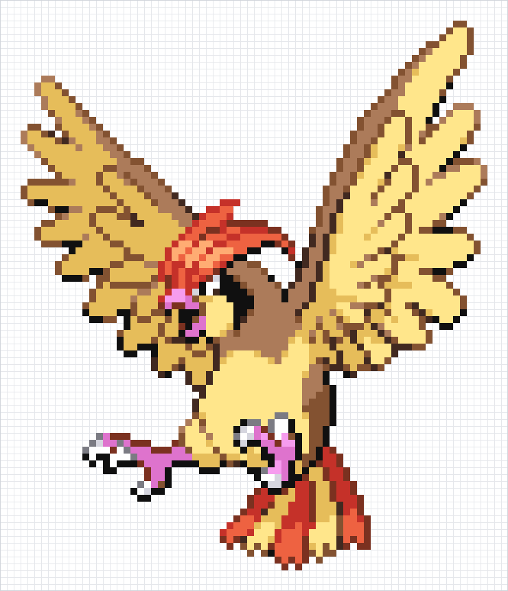 Pidgeotto Pixel Art Grid