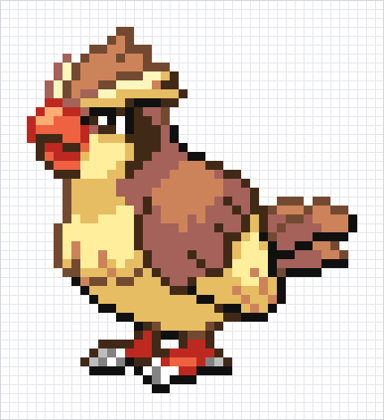 Pidgey Pixel Art Grid