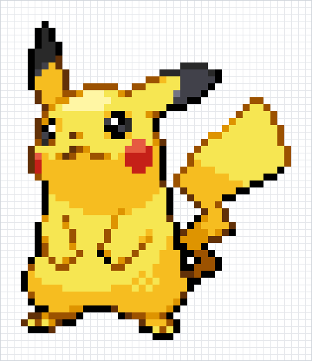 Pikachu Pixel Art Grid