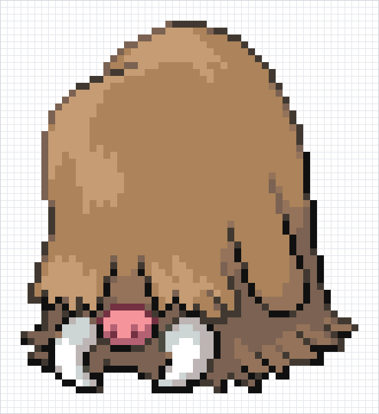 Piloswine Pixel Art Grid