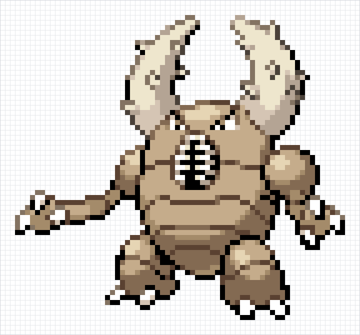 Pinsir Pixel Art Grid