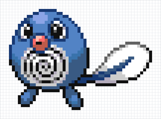 Poliwag Pixel Art Grid