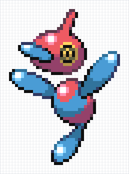 Porygon-Z Pixel Art Grid