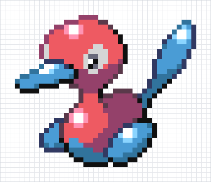 Porygon2 Pixel Art Grid