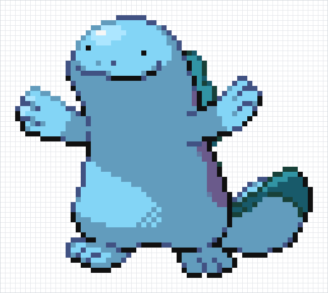 Quagsire Pixel Art Grid