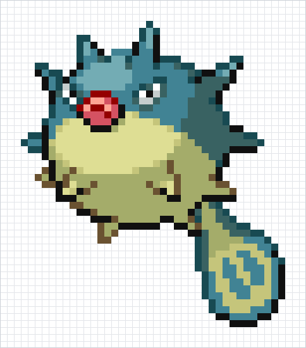 Qwilfish Pixel Art Grid