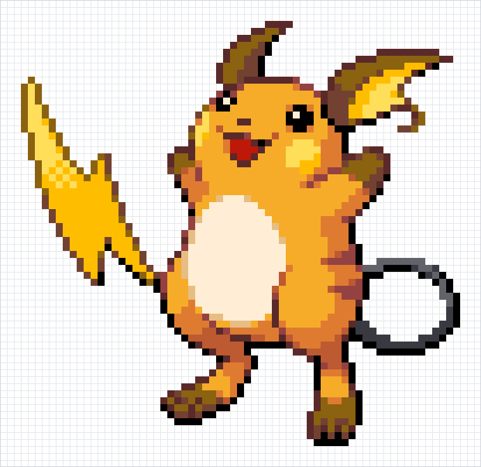 Raichu Pixel Art Grid