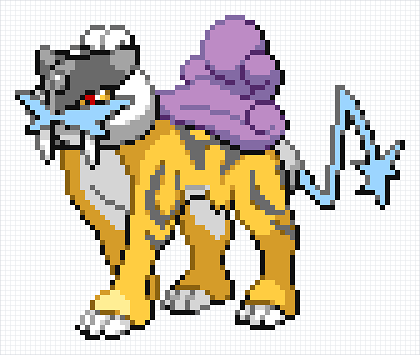 Raikou Pixel Art Grid