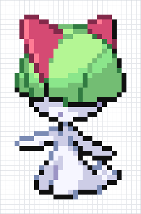 Ralts Pixel Art Grid