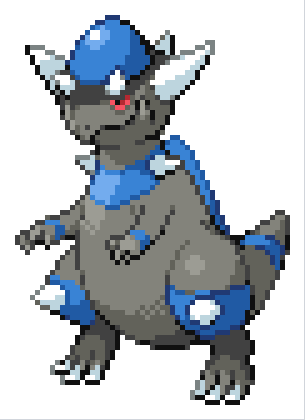 Rampardos Pixel Art Grid