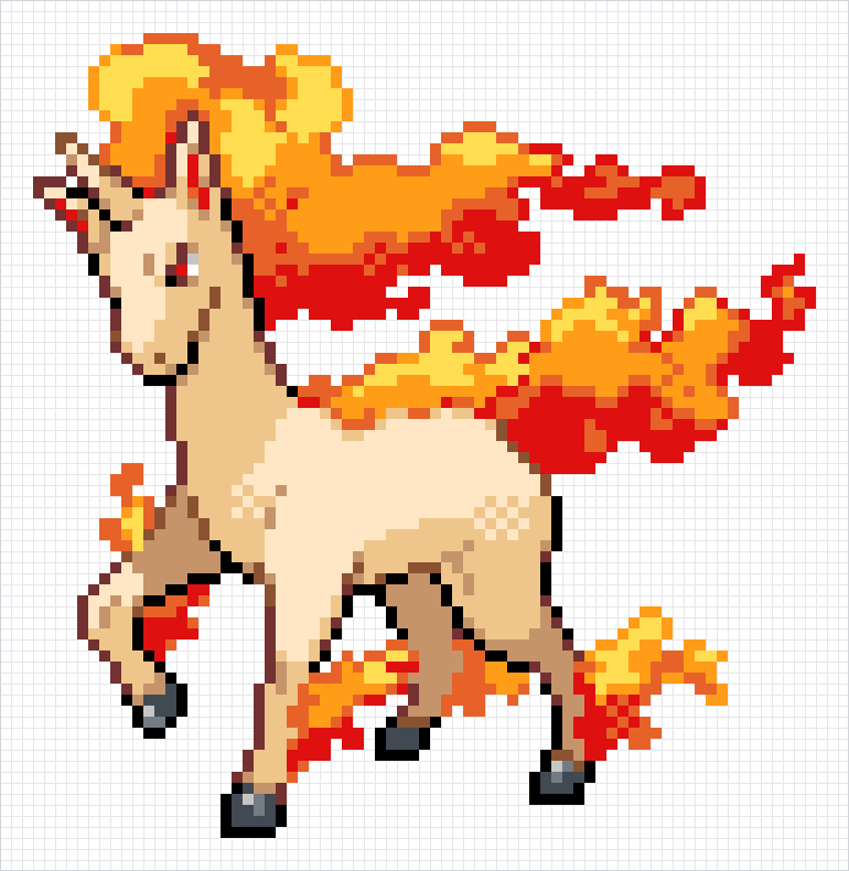 Rapidash Pixel Art Grid