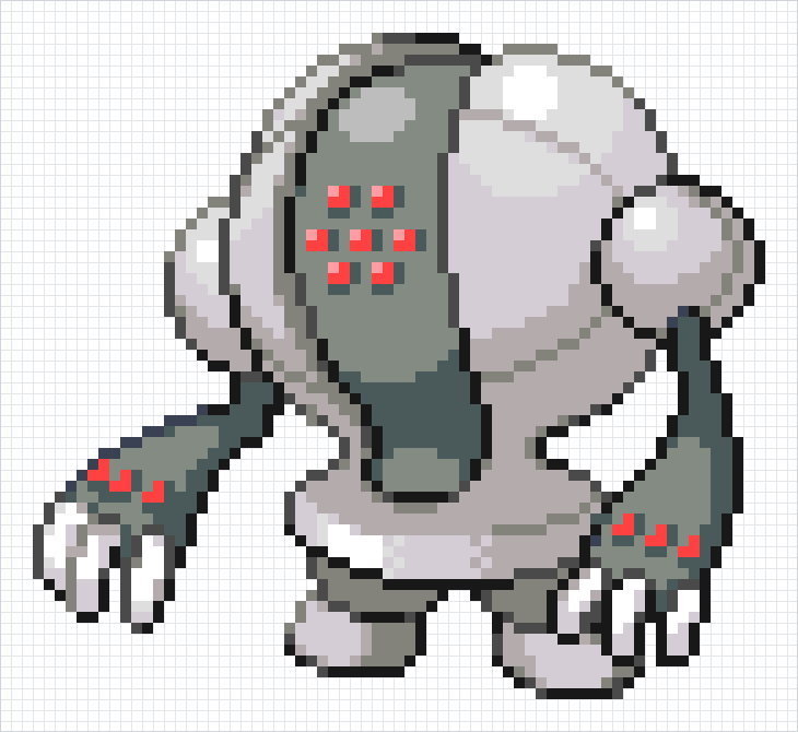 Registeel Pixel Art Grid