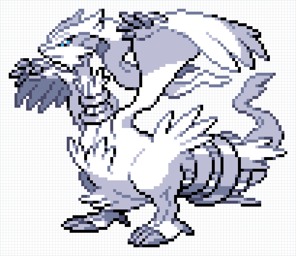 Reshiram Pixel Art Grid