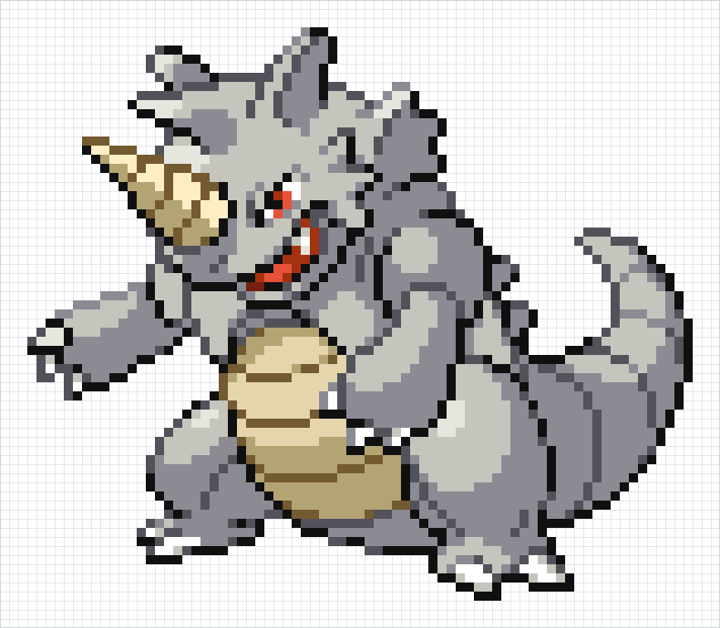 Rhydon Pixel Art Grid