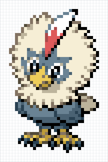 Rufflet Pixel Art Grid