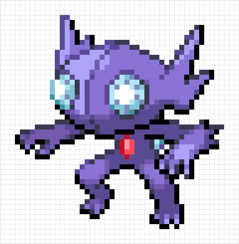 Sableye Pixel Art Grid