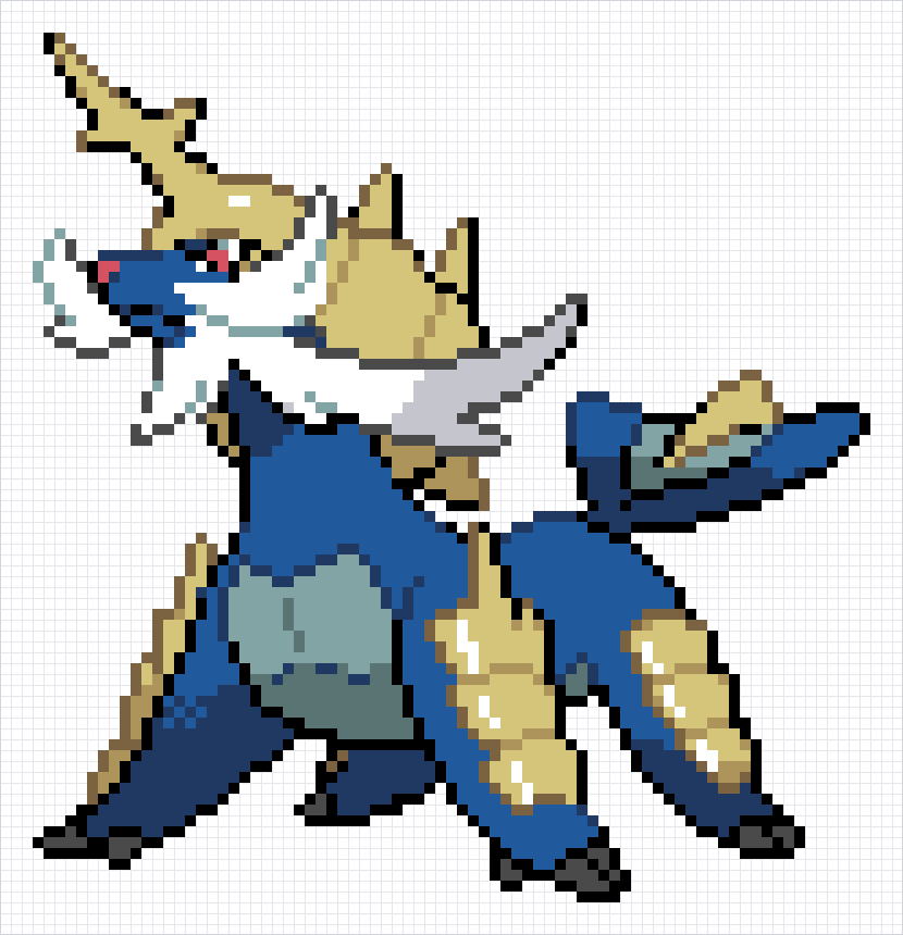 Samurott Pixel Art Grid