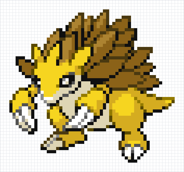 Sandslash Pixel Art Grid