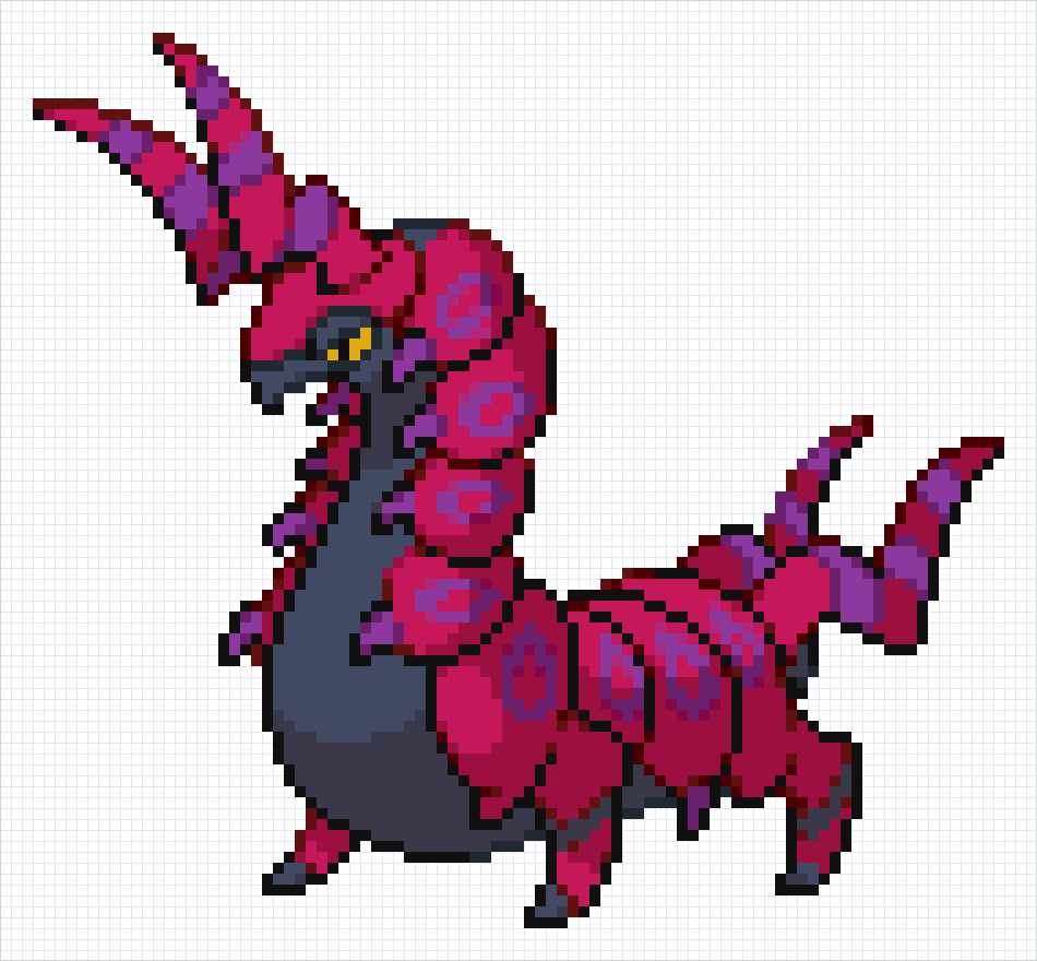 Scolipede Pixel Art Grid