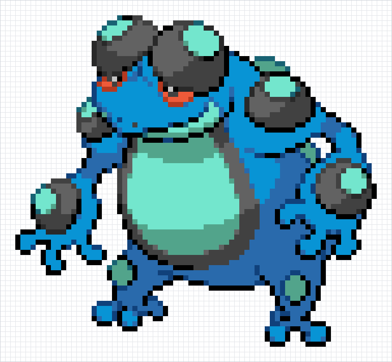 Seismitoad Pixel Art Grid