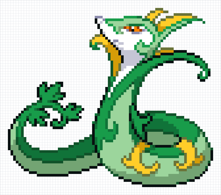 Serperior Pixel Art Grid