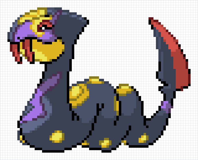 Seviper Pixel Art Grid