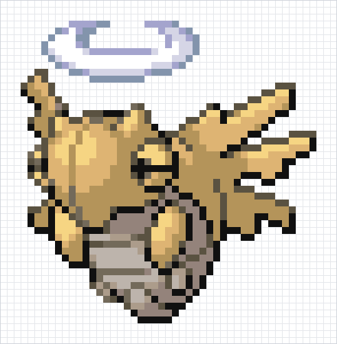 Shedinja Pixel Art Grid