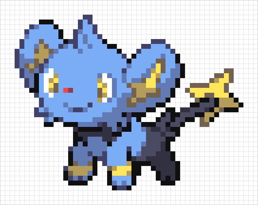 Shinx Pixel Art Grid