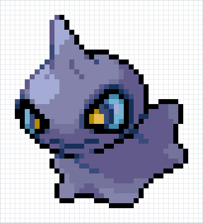 Shuppet Pixel Art Grid