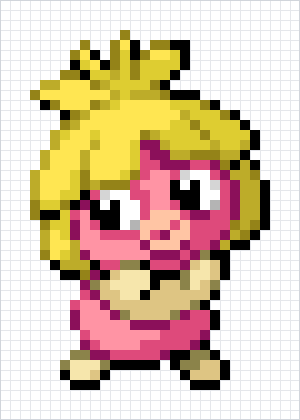 Smoochum Pixel Art Grid