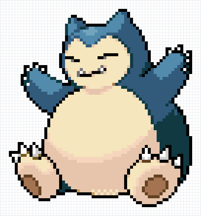 Snorlax Pixel Art Grid