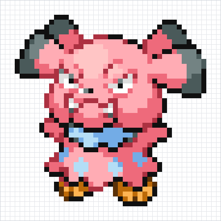 Snubbull Pixel Art Grid