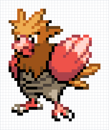 Spearow Pixel Art Grid