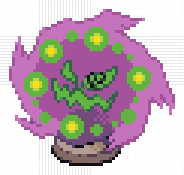 Spiritomb Pixel Art Grid