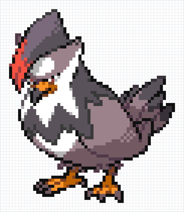 Staraptor Pixel Art Grid