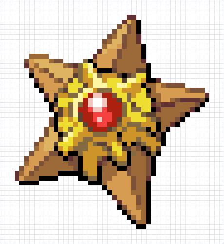 Staryu Pixel Art Grid