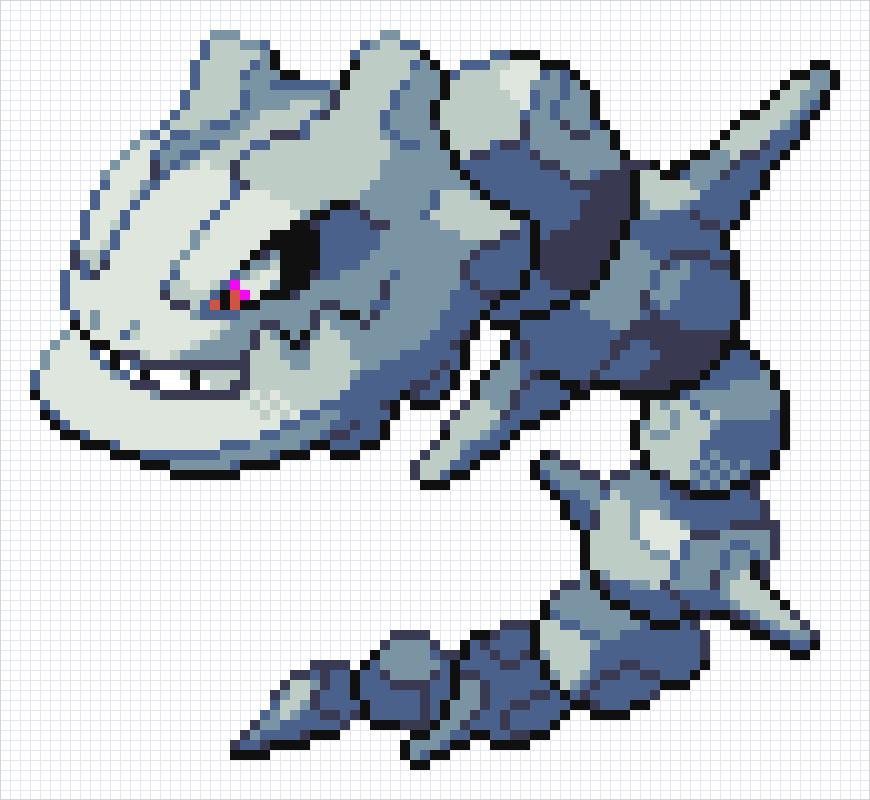 Steelix Pixel Art Grid