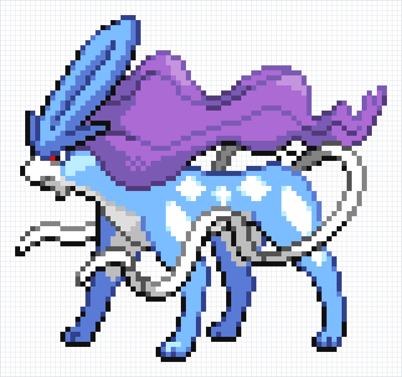 Suicune Pixel Art Grid