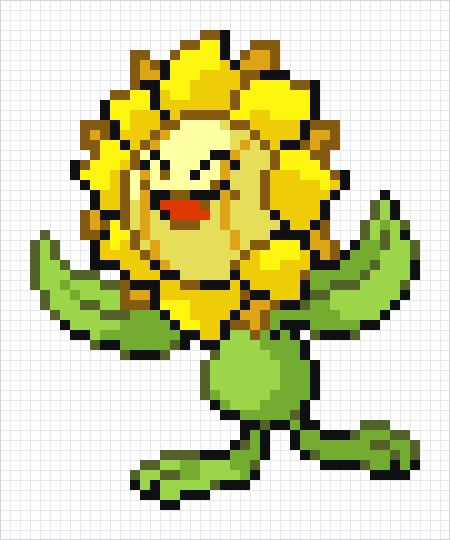 Sunflora Pixel Art Grid