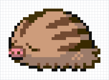 Swinub Pixel Art Grid